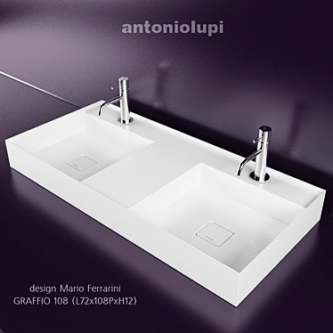 Graffio 108 Washbasin: Sleek Elegance 3D model image 1 