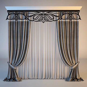 Classical curtain with lambrequins