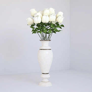 Elegant Rose Vase 3D model image 1 