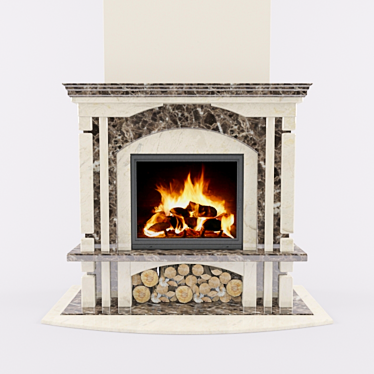 Nouveau Marble Fireplace 3D model image 1 