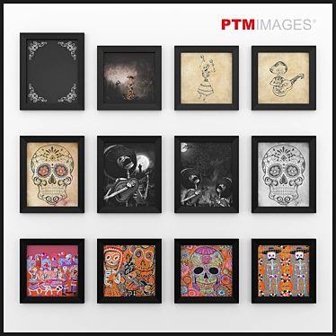 Celebrating Day of the Dead: Vibrant Prints by PTM Images 3D model image 1 