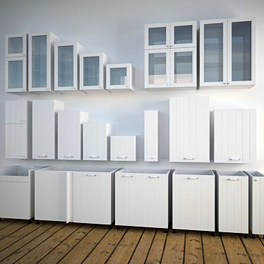 Versatile IKEA HITARP Kitchen Set 3D model image 1 