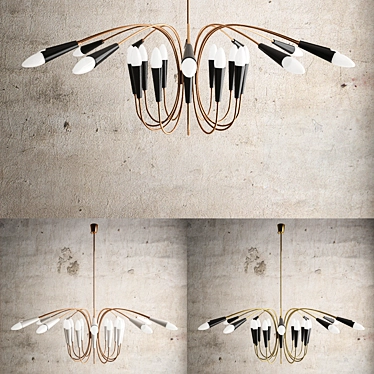 Title: Elegant 12-Light Aretha Chandelier 3D model image 1 