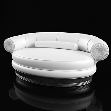 Elegant Leather Oval Sofa 3D model image 1 