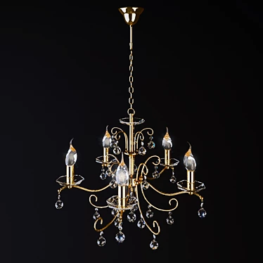 Golden Charm Pendant Chandelier 3D model image 1 