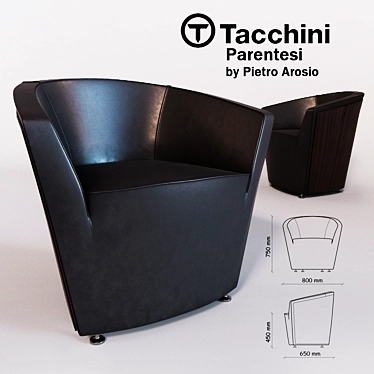 Elegant Comfort: Tacchini Parentesi Armchair 3D model image 1 