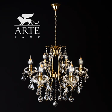 Elegant Gold Pendant Chandelier 3D model image 1 