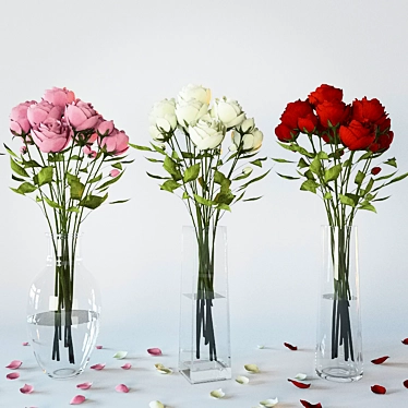 Elegant Rose Bouquet 3D model image 1 