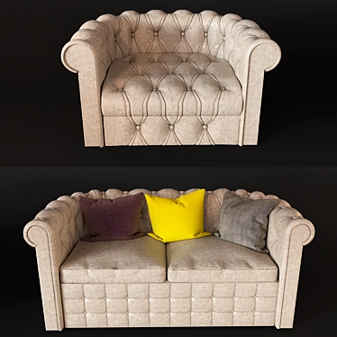 Modern Max Armchair Sofa 3D model image 1 