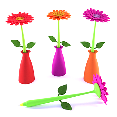 Floral Handle Vase 3D model image 1 