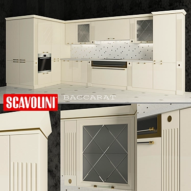 Elegant Skavolini Baccarat Kitchen 3D model image 1 