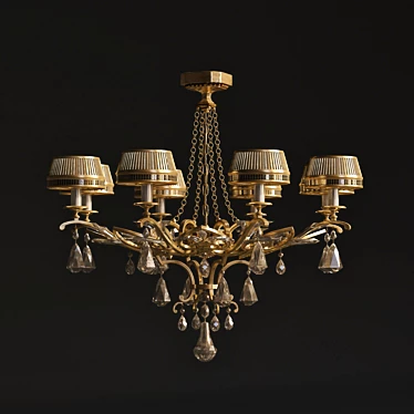 Radiant Elegance: Golden Aura Chandelier 3D model image 1 