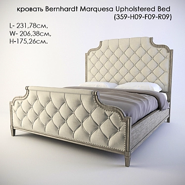 Elegant Marquesa Upholstered Bed 3D model image 1 