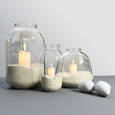 Sandy Jar Candle 3D model image 1 