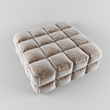 Title: Chic Square Tufted Ottoman 3D model image 1 