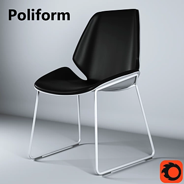 Poliform Fold Chair - Simplicity and Practicality 3D model image 1 