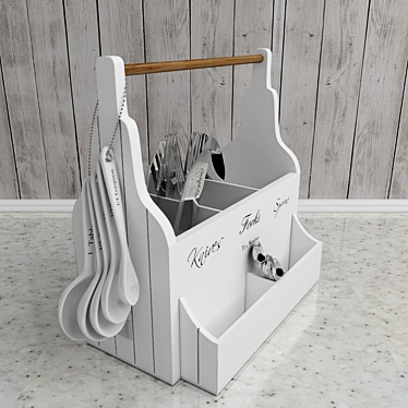 Stylish Cutlery Organizer: Maximize Kitchen Space 3D model image 1 