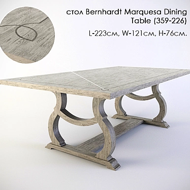 Bernhardt Marquesa Dining Table: Elegant and Sturdy 3D model image 1 