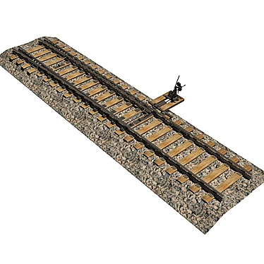 Precision Railway Turnout with Manual Lever 3D model image 1 