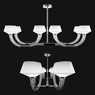 Elegant Twin Chandelier by Barovier & Toso 3D model image 1 