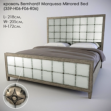 Marquesa Mirrored Bed by Bernhardt: Elegant and Stylish 3D model image 1 
