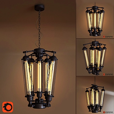 Industrial Transistor Pendant Light 3D model image 1 