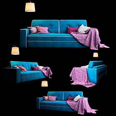 Silvio Three-Seater Sofa with Bed Function 3D model image 1 