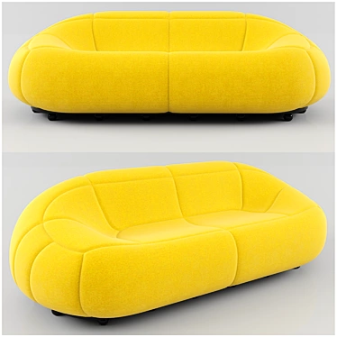 Elegant 3-Seater Sofa 3D model image 1 