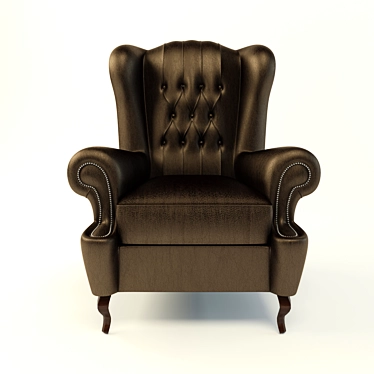 Elegant Black Armchair for Office or Home 3D model image 1 