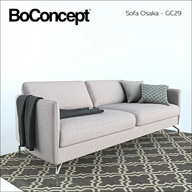 BoConcept Osaka Sofa - Silver Grey, Pisa Fabric 3D model image 1 