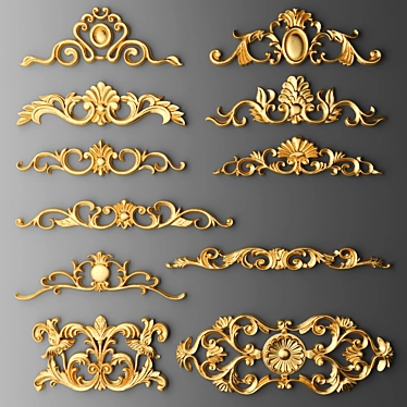 Elegant Embossed Ornament Set 3D model image 1 