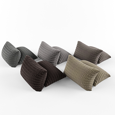 Luxury Textured UV-Resistant Cushions 3D model image 1 