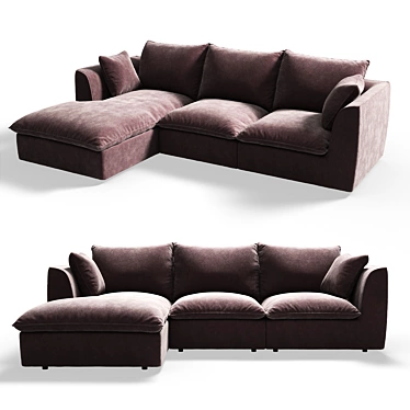 Contemporary Rivera Sofa - Stylish and Comfortable 3D model image 1 