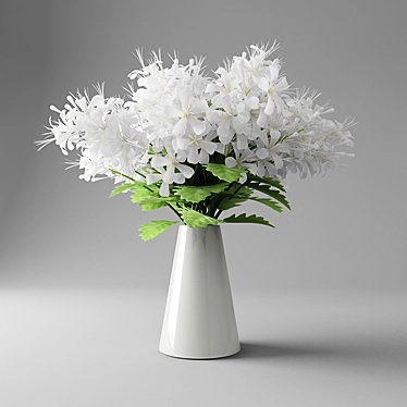 Elegant White Butterfly Vase 3D model image 1 
