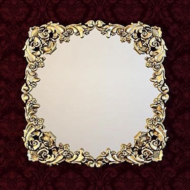 Elegant Silver Mirrored Wall Decor 3D model image 1 