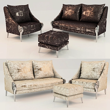 Elegant Armchairs and Sofas- Alexandra Coleccion 3D model image 1 