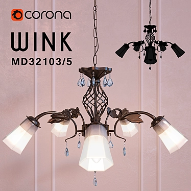 Wink 5-Light Statement Chandelier 3D model image 1 