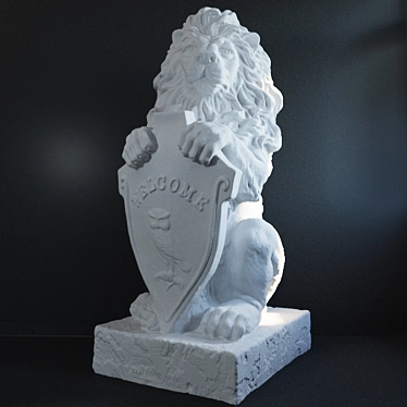 Regal Lion Sculpture 3D model image 1 