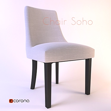 Soho Fabric Chair 3D model image 1 