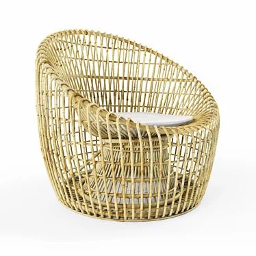 Nest Rattan Lounge Chair 3D model image 1 