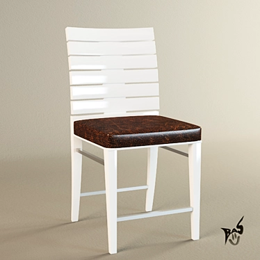 Sleek Outdoor White Chair 3D model image 1 