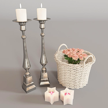 Elegant Decorative Set: Captured Beauty 3D model image 1 