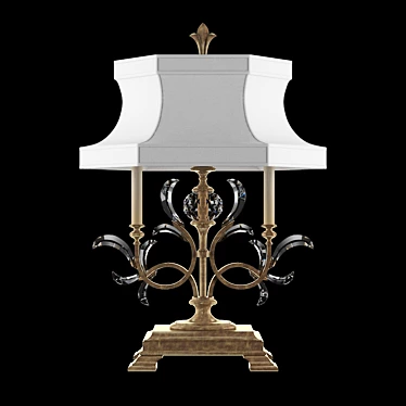 Elegant Silver Beveled Arcs Lamp 3D model image 1 