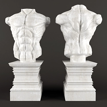 Elegant Torso Sculpture 3D model image 1 