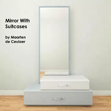 Wanderlust Mirror with Suitcases 3D model image 1 