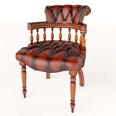 Vintage-inspired Nautical Captain's Chair 3D model image 1 