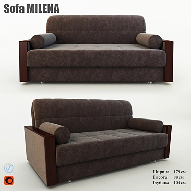 Milena Sofa: Modern and Stylish 3-Seater 3D model image 1 