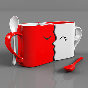 Romantic Mug Set 3D model image 1 