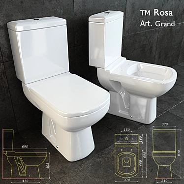 Grand Rosa: Elegant and Functional Toilet 3D model image 1 