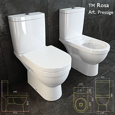 Title: Rosa Prestige Toilet - Luxurious Elegance 3D model image 1 